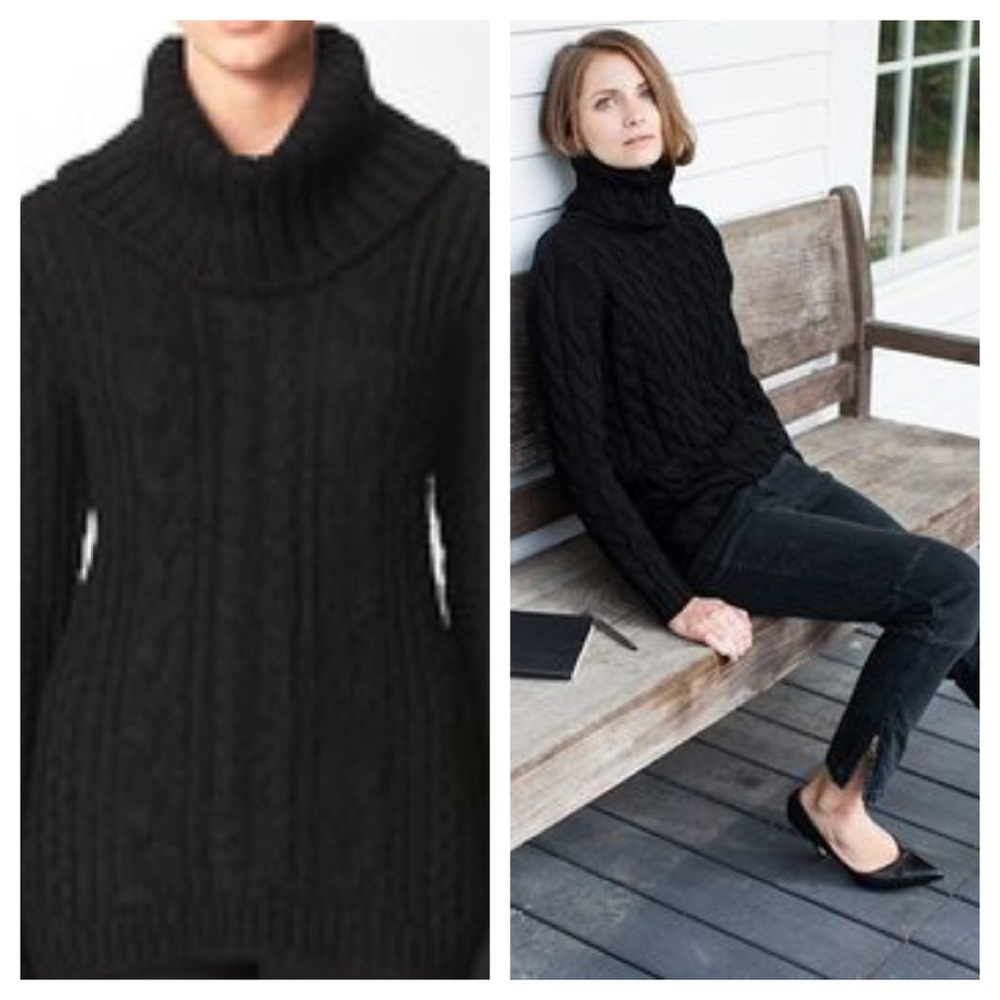 Calvin Klein oversized black cable knit sweater M